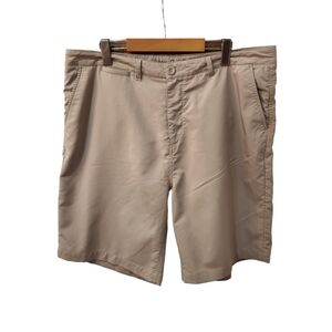 Johnnie-O Mulligan Shorts Mens 38 Khaki Prep-Formance Flat Front Stretch Golf